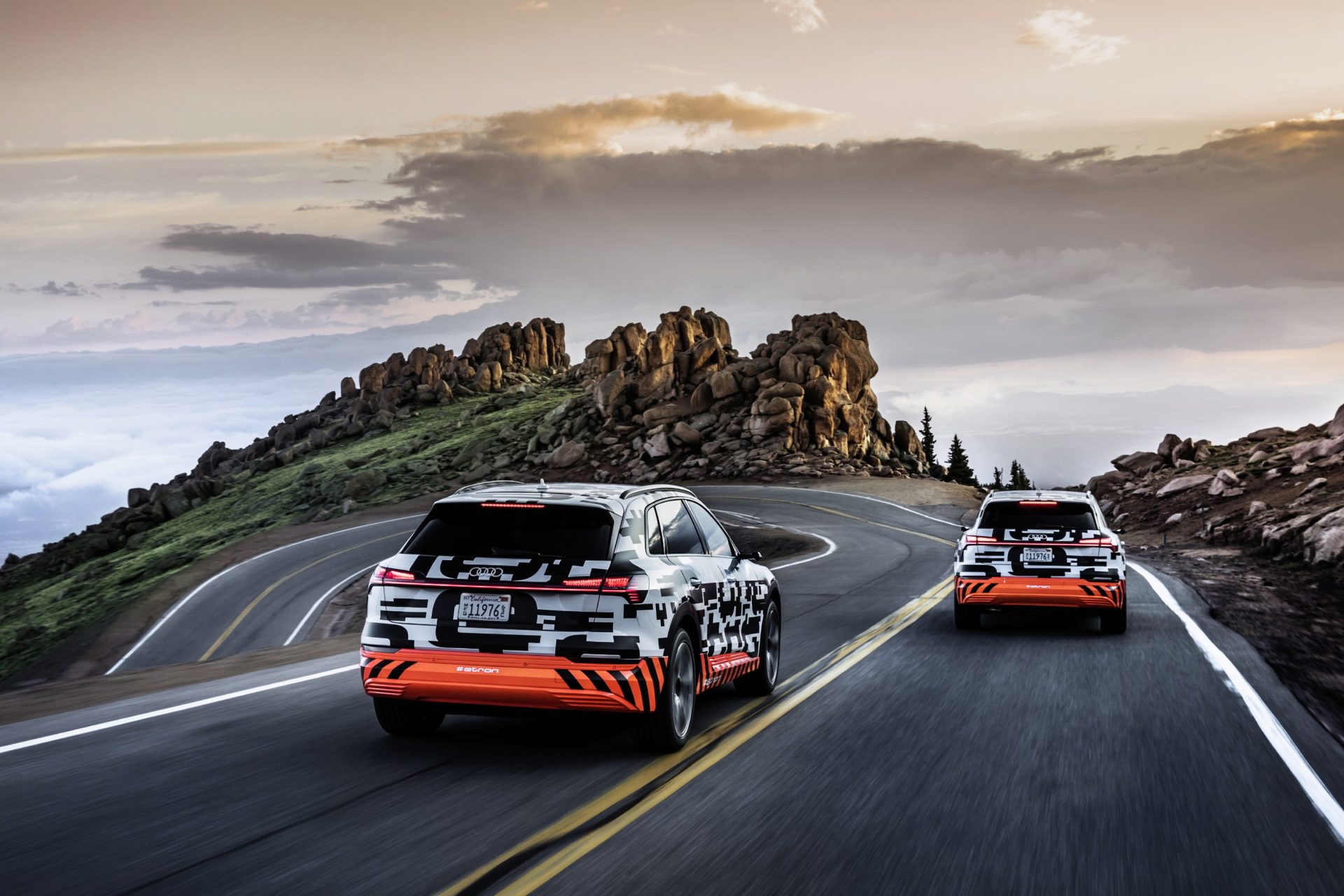 The Audi e-tron prototype on recuperation test at Pikes Peak